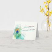 Waterverf Peacock Feather Sympathy Kaart (Gele Bloem)