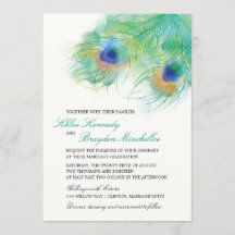 Waterverf Peacock Feather Wedding