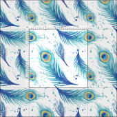 Waterverf Peacock Feathers Patroon Stof (Delen)