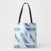 Waterverf Peacock Feathers Tote Bag (Voorkant)