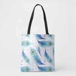 Waterverf Peacock Feathers Tote Bag