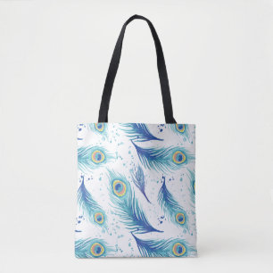 Waterverf Peacock Feathers Tote Bag
