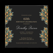 Waterverf Peacock Feathers Verjaardag Kaart