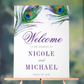 Waterverf Peacock Fether Weddenschap Welkom Acryl Bord (Neutraal)