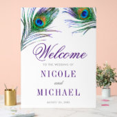 Waterverf Peacock Fether Weddenschap Welkom Acryl Bord (Huwelijk)