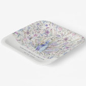 Waterverf Peacock Flora Vrijgezellenfeest met zach Papieren Bordje (Gebogen)