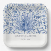 Waterverf Peacock Flora Vrijgezellenfeest Papieren Bordje (Voorkant)