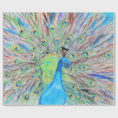 Waterverf Peacock Painting Cadeaupapier (Vlak)
