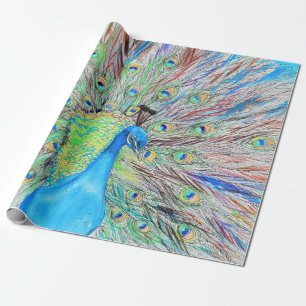 Waterverf Peacock Painting Cadeaupapier