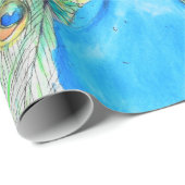 Waterverf Peacock Painting Cadeaupapier (Rol Hoek)