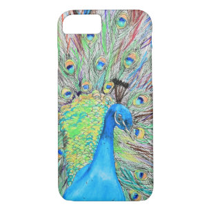 Waterverf Peacock Painting iPhone 8/7 Hoesje