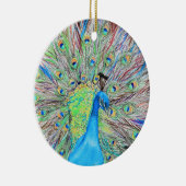 Waterverf Peacock Painting Keramisch Ornament (Rechts)