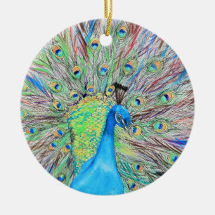 Waterverf Peacock Painting Keramisch Ornament