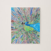 Waterverf Peacock Painting Legpuzzel (Verticaal)