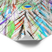 Waterverf Peacock Painting Poster (Hoek)