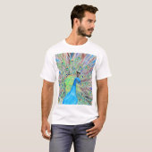 Waterverf Peacock Painting T-shirt (Voorkant volledig)