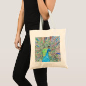Waterverf Peacock Painting Tote Bag (Voorkant (product))