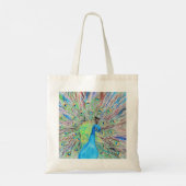 Waterverf Peacock Painting Tote Bag (Achterkant)