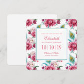 Waterverf Peacock & Red Floral - Bridesmaid Kaart (Voorkant / Achterkant)