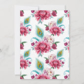 Waterverf Peacock & Red Floral | Dank u wel Bedankkaart (Achterkant)