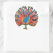 Waterverf Peacock Ronde Sticker (Tas)