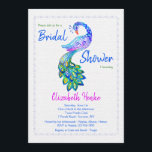 Waterverf Peacock Uitnodiging<br><div class="desc">Een mooie, waterverf, met de hand geschilderde, pauw-uitnodiging, voorzien van een bruidelijke douche, maar goed geschikt voor verjaardagsfeestjes, tuinfeestjes en nog veel meer. Ontworpen door: Freepik). () De kaart is gemakkelijk aan te passen aan de tekst, het lettertype en de tekenkleur.() Niet precies wat je zoekt? Al onze producten kunnen...</div>
