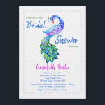 Waterverf Peacock Uitnodiging<br><div class="desc">Een mooie, waterverf, met de hand geschilderde, pauw-uitnodiging, voorzien van een bruidelijke douche, maar goed geschikt voor verjaardagsfeestjes, tuinfeestjes en nog veel meer. Ontworpen door: Freepik). () De kaart is gemakkelijk aan te passen aan de tekst, het lettertype en de tekenkleur.() Niet precies wat je zoekt? Al onze producten kunnen...</div>