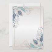 Waterverf Peacock Veer Floral Reception Kaart (Achterkant)