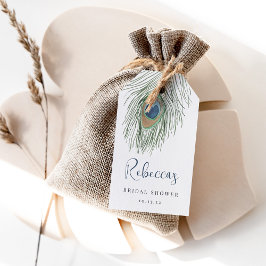 Waterverf Peacock Veer Vrijgezellenfeest Favor Cadeaulabel