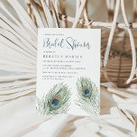 Waterverf Peacock-Vrijgezellenfeest Kaart<br><div class="desc">De mooie bruidelijke uitnodigingen van de douche kenmerken een paar vredesveren in zachte waterverven, met uw gebeurtenisdetails in een mengeling van blok en manuscript het schrijven. Een elegante keuze voor moderne bruiden, dit ontwerp is licht en verfijnd zonder stompzinnig te zijn en omvat klassieke typografie en een doorlopend waterverf-element. Kaart...</div>