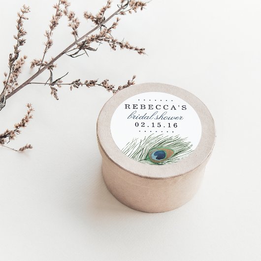 Waterverf Peacock-Vrijgezellenfeest Ronde Sticker