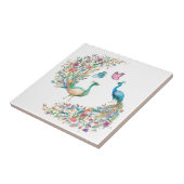 Waterverf Peacocks en Butterflies Tegeltje (Zijkant)