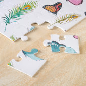 Waterverf Peacockveren en Butterflies Legpuzzel (Zijkant)