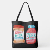 Waterverf Peanut Butter & Jelly Jars Tote Bag (Achterkant)