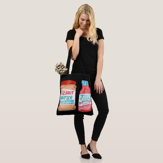Waterverf Peanut Butter & Jelly Jars Tote Bag (Op model)