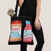 Waterverf Peanut Butter & Jelly Jars Tote Bag (Dichtbij)