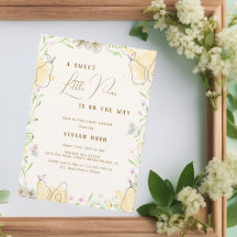 Waterverf Pear Floral Garden Baby shower