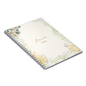 Waterverf Pear Floral Garden Notitieboek (Rechterzijde)