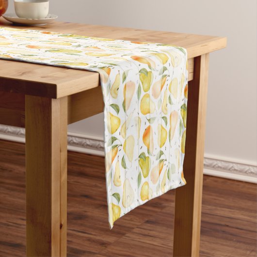 Waterverf Pear Fresh Fruit Pattern Korte Tafelloper (Voorbeeld)