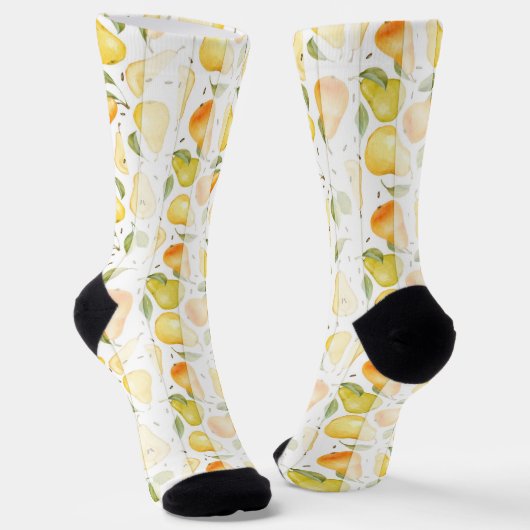 Waterverf Pear Fresh Fruit Pattern Sokken (Gebogen)