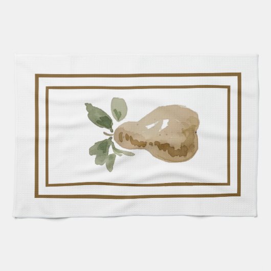Waterverf Pear Keuken Handdoeken (Horizontaal)