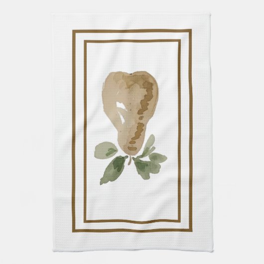 Waterverf Pear Keuken Handdoeken (Verticaal)
