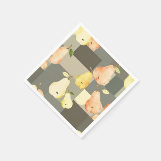 Waterverf Pear Patchwork Pattern Design Servet (Hoek)