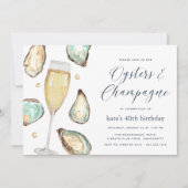 Waterverf Pearl Oysters & Champagne Kaart (Voorkant)