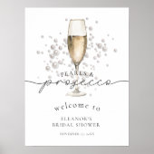 Waterverf Pearls. & Prosecco Vrijgezellenfeest Wel Poster (Voorkant)
