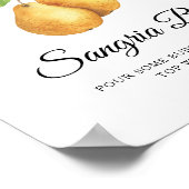 Waterverf Peer Bruidsdouche Sangria bar Poster (Hoek)