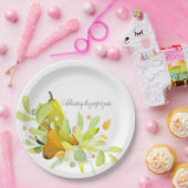 Waterverf Peer en fruit met Griekenland Papieren Bordje (Feest)