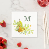 Waterverf Peer en fruit met Griekenland Servet (Insitu)