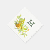 Waterverf Peer en fruit met Griekenland Servet (Hoek)