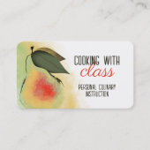 Waterverf peer gebak chef-kok koken bakken Toscaan Visitekaartje (Voorkant)